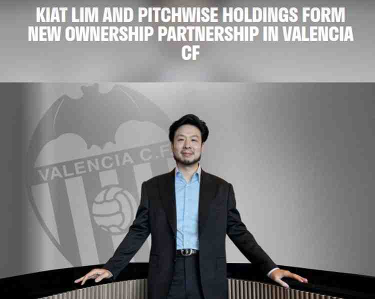 官方：瓦伦西亚被Pitchwise收购42%股份，后者将再投入1亿欧元